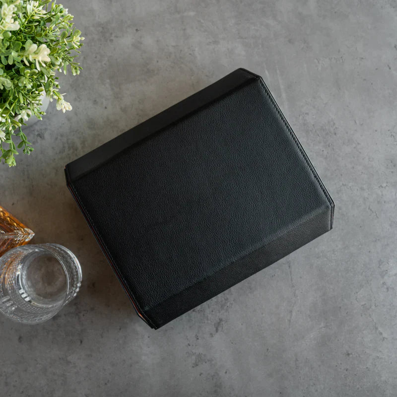 Scatola Porta Orologi Esagonale – 6 Slot (Nero/Arancione)