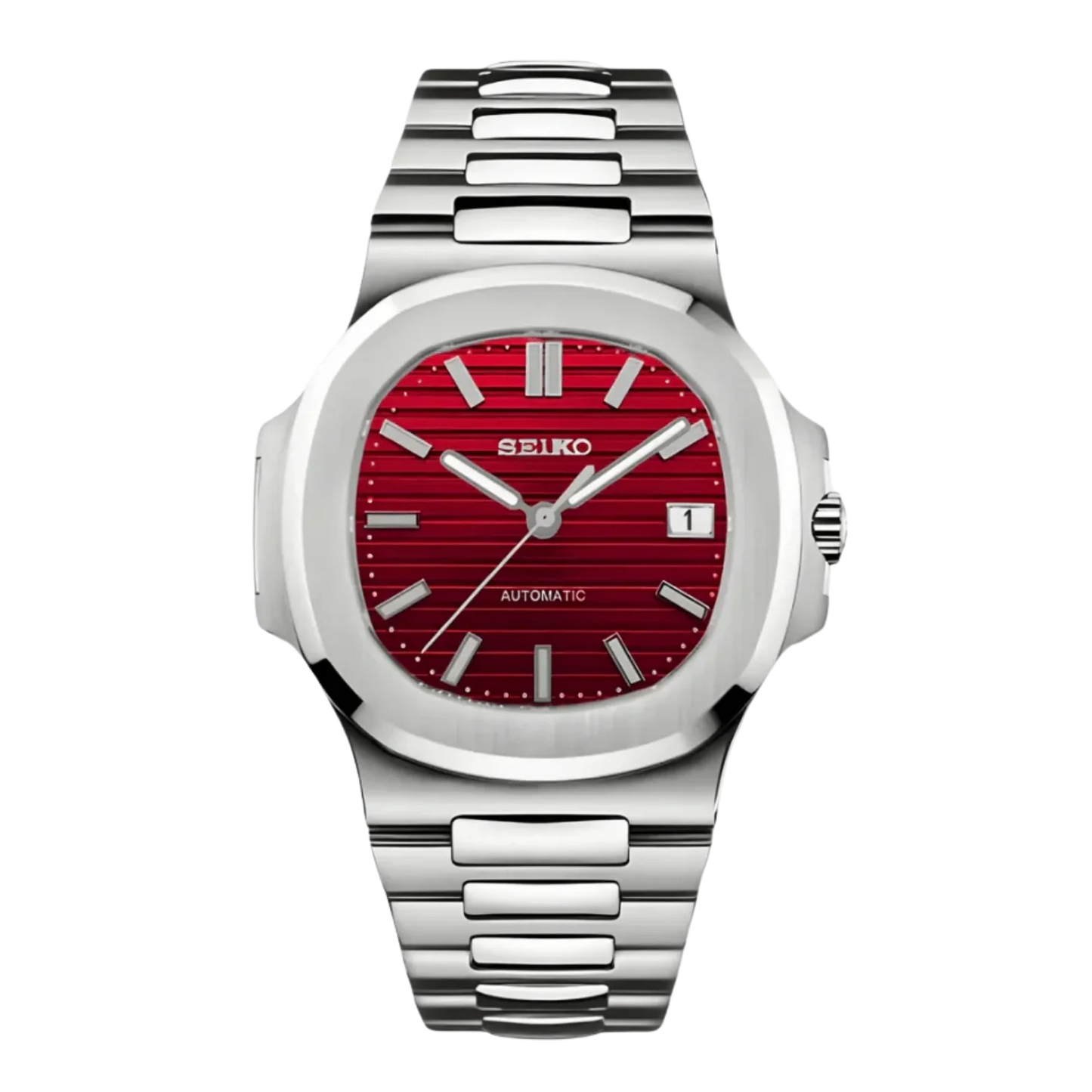 Seiko Mod Nautilus Red