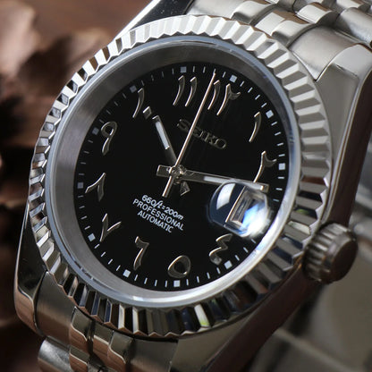 Seiko Mod Datejust Arabic Black