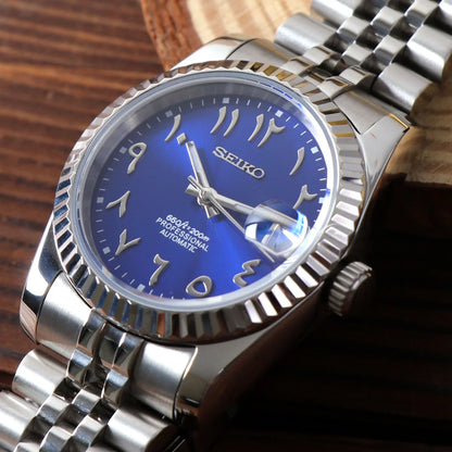 Seiko Mod Datejust Arabic Blue