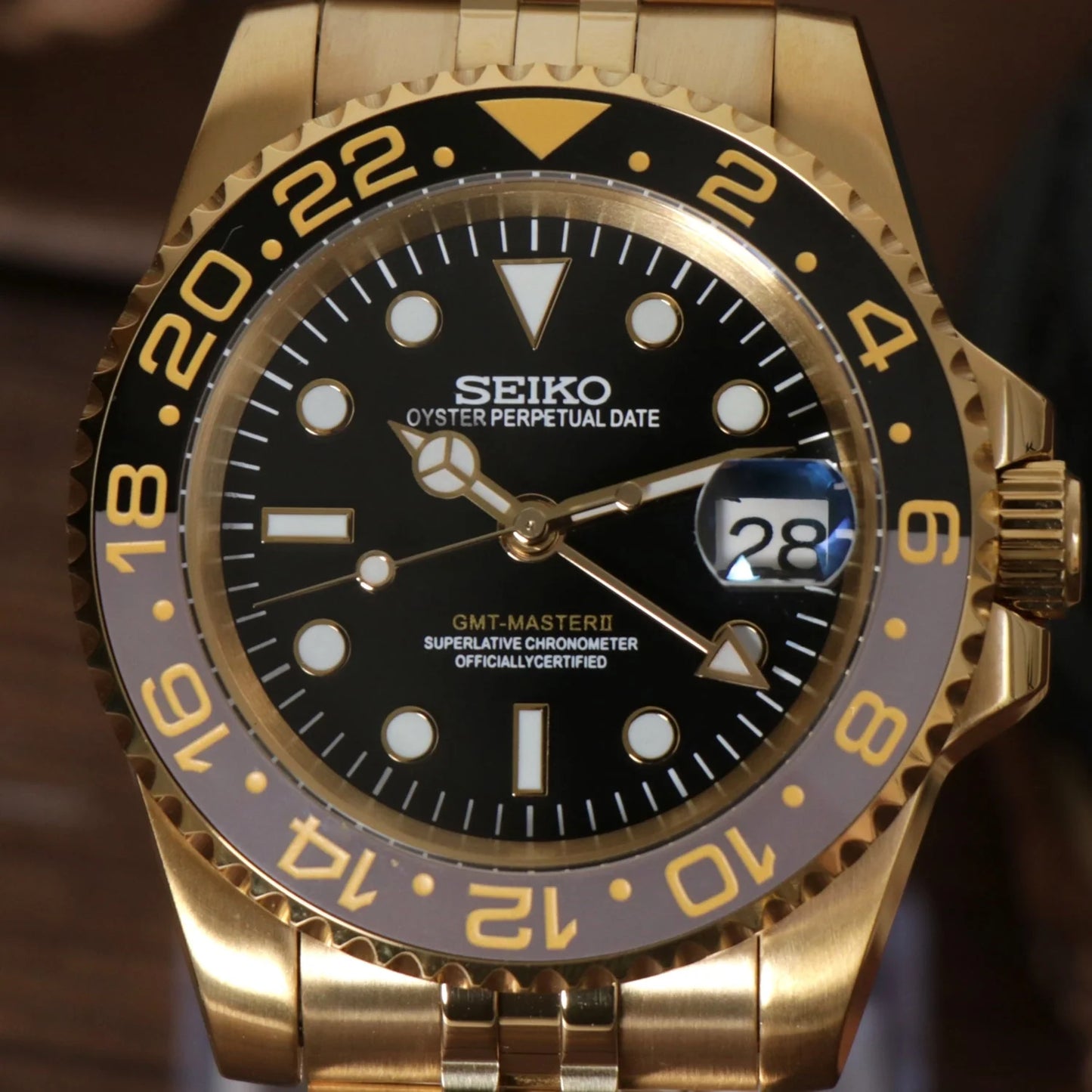 Seiko Mod GMT Master Gold