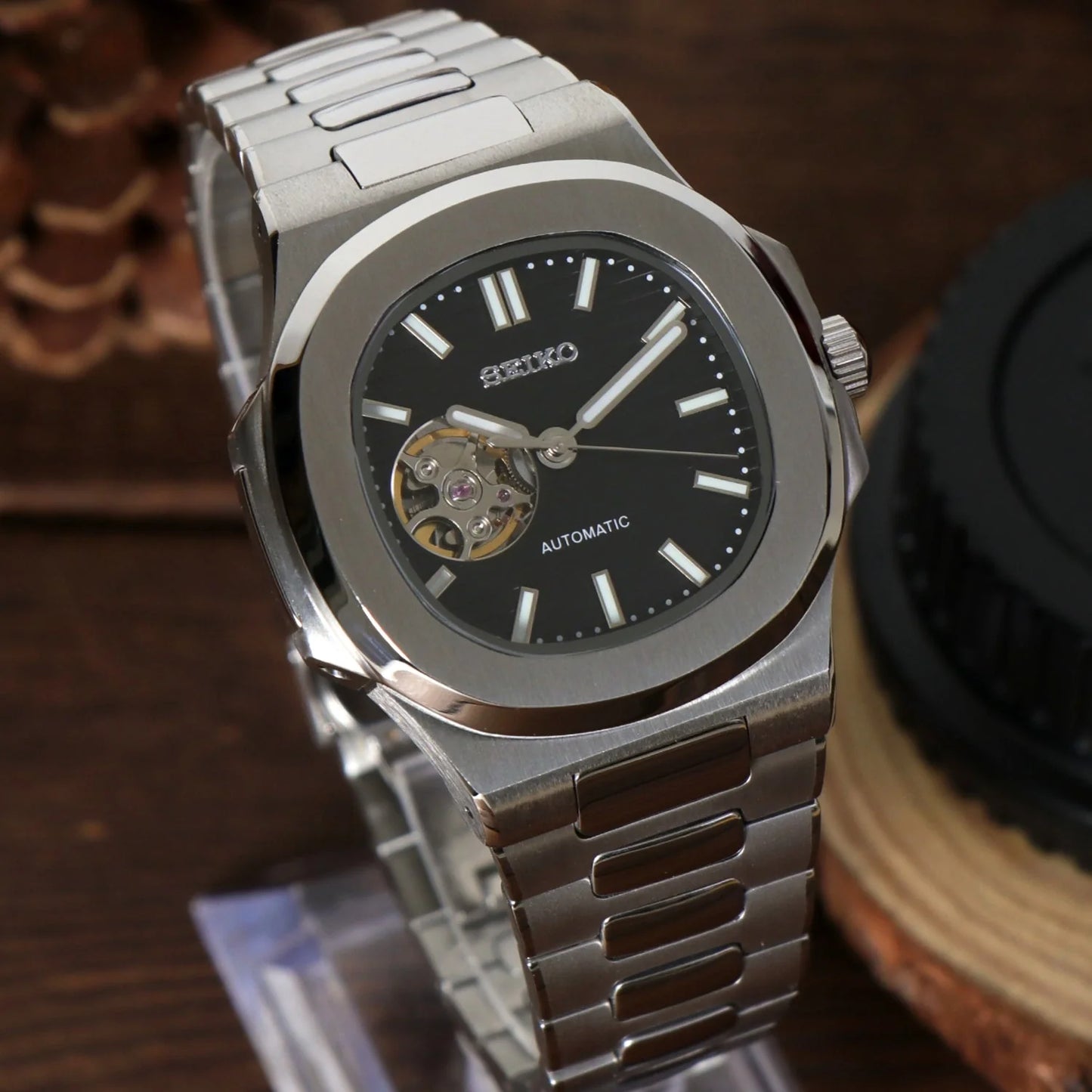 Seiko Nautilus Open Heart Black