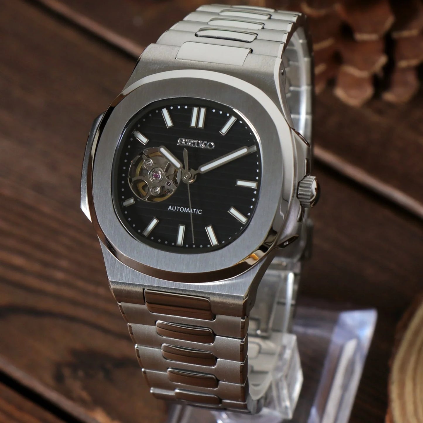 Seiko Nautilus Open Heart Black