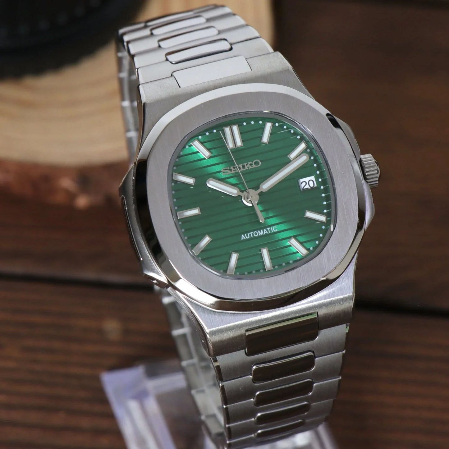 Seiko Mod Nautilus Green