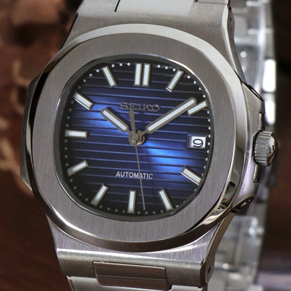Seiko Mod Nautilus Blue
