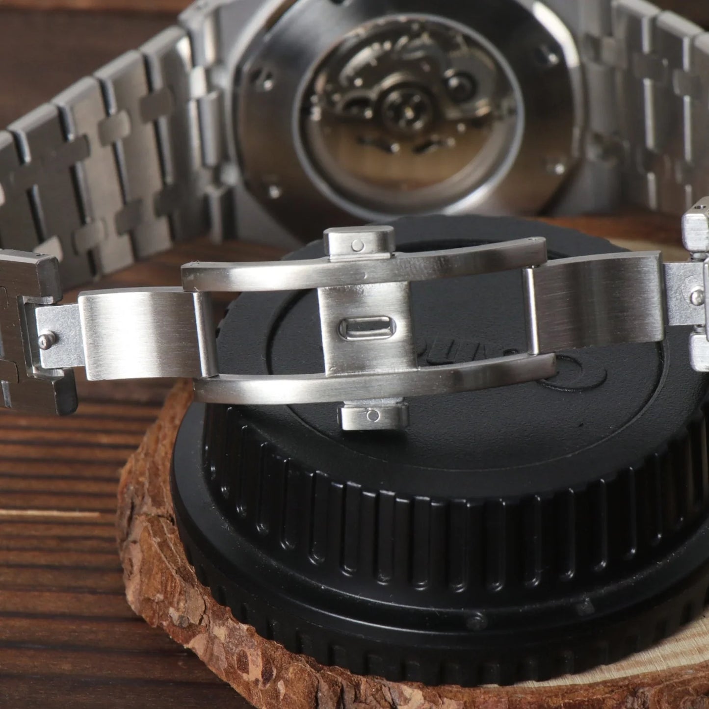 Seiko Mod Royal Oak Skeleton Black