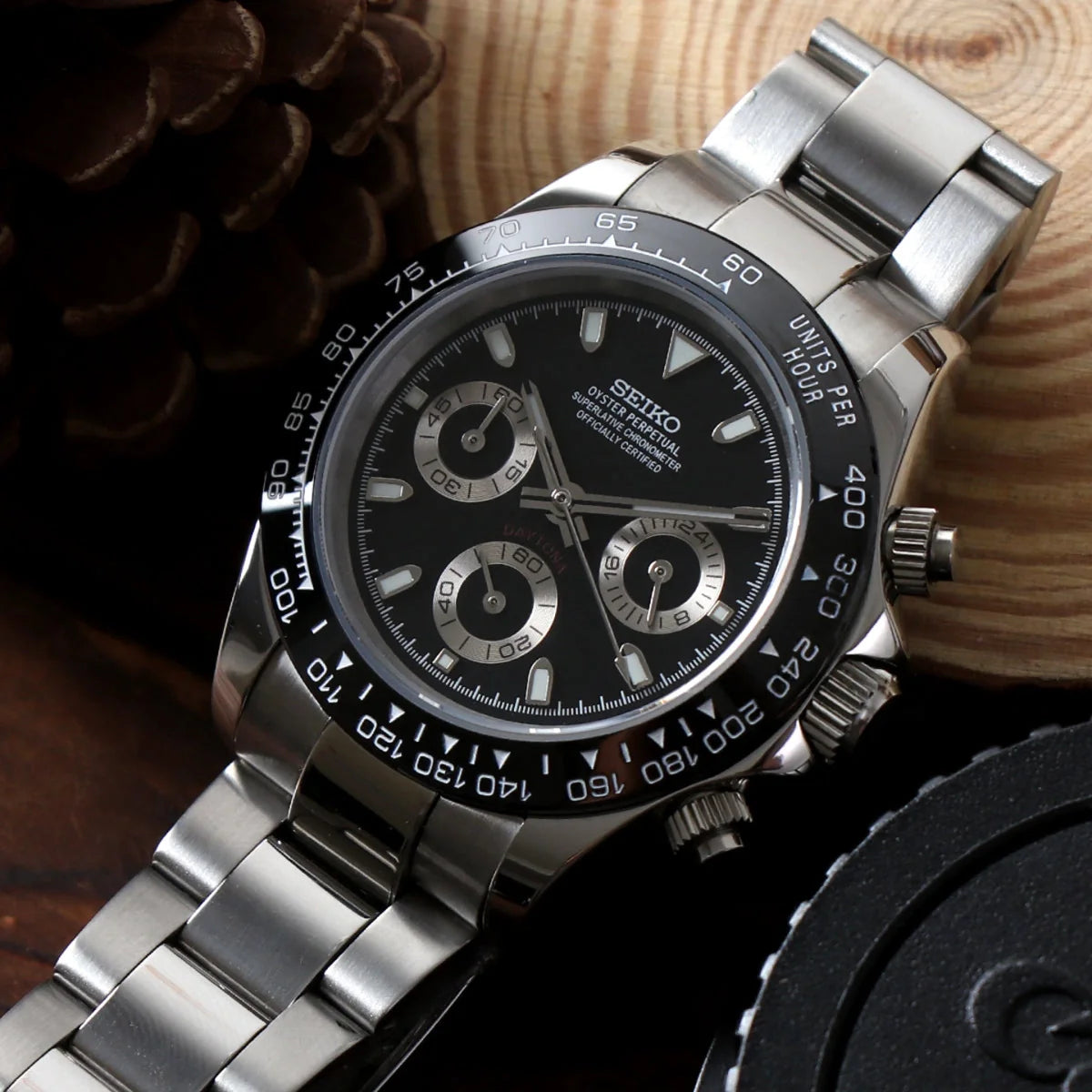 Seiko Mod Daytona Black Panda