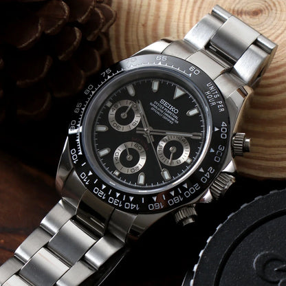 Seiko Mod Daytona Black Panda