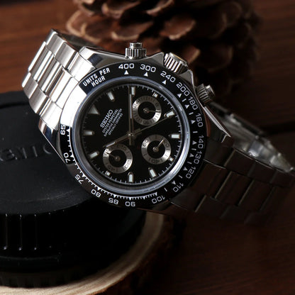 Seiko Mod Daytona Black Panda