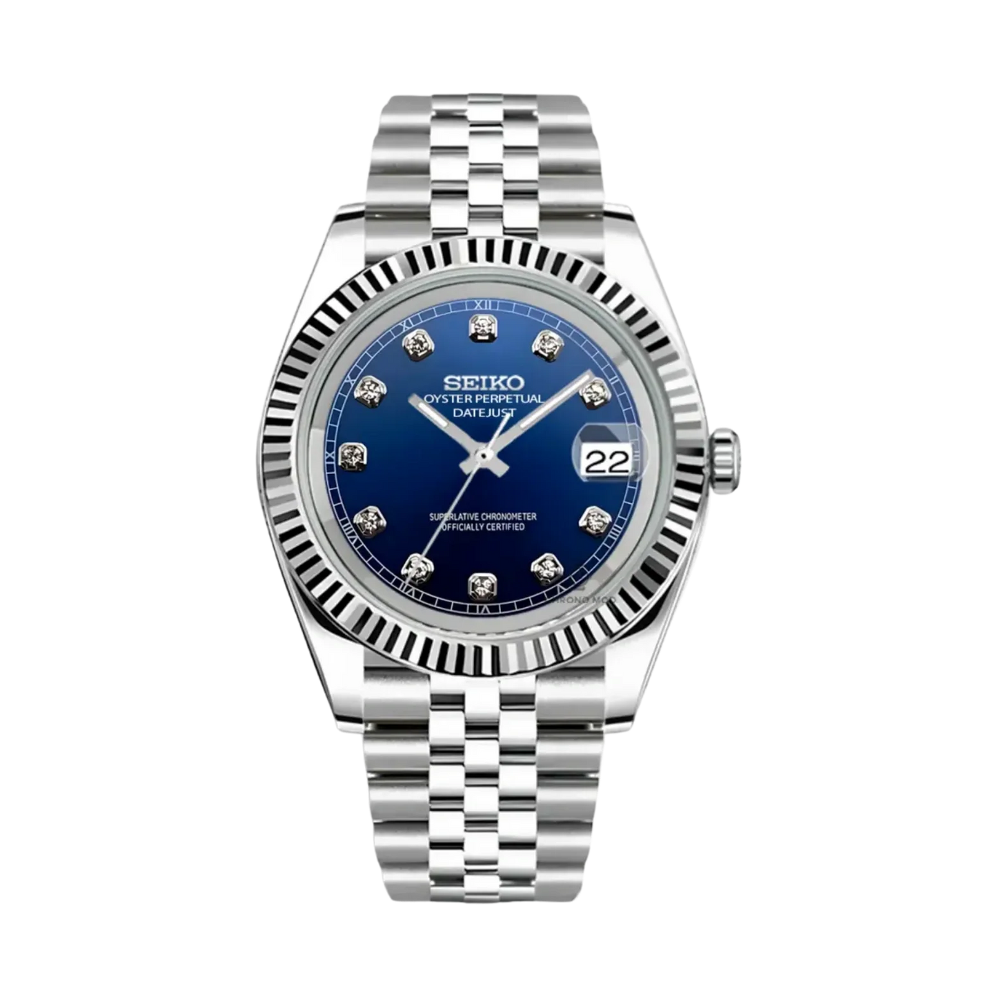 Seiko Mod Datejust Blue Gem