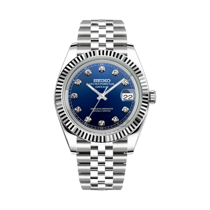 Seiko Mod Datejust Blue Gem