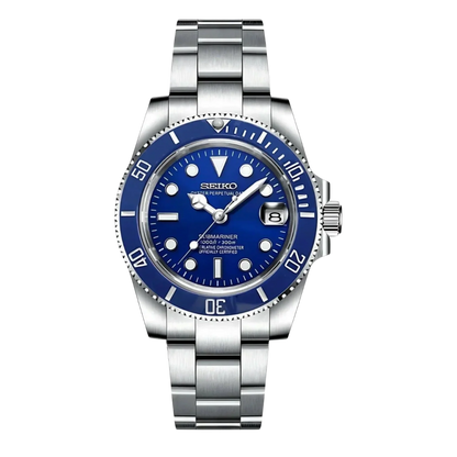 Seiko Mod Submariner Blue