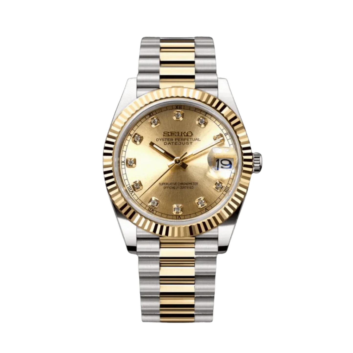Seiko Mod Datejust Gem Gold Two Tone