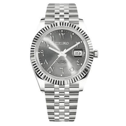 Seiko Mod Datejust Arabic Grey