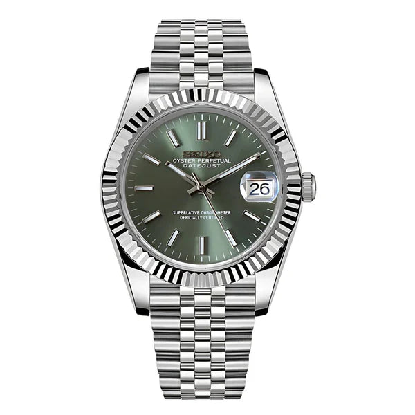 Seiko Mod Datejust Rhodium