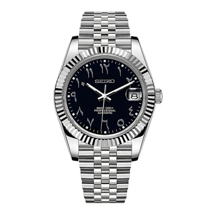 Seiko Mod Datejust Arabic Black