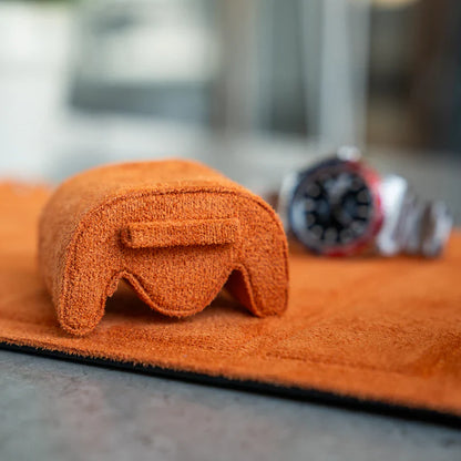 Scatola Porta Orologi Esagonale – 6 Slot (Nero/Arancione)