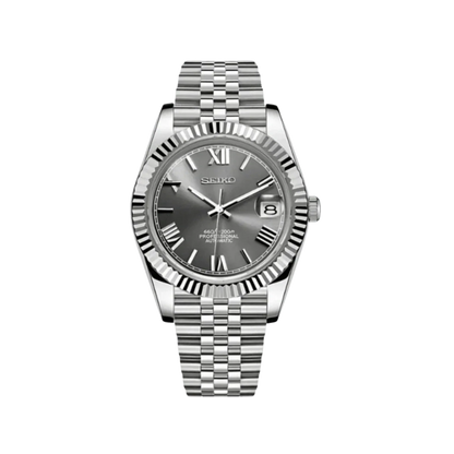 Seiko Mod Datejust Roman Grey