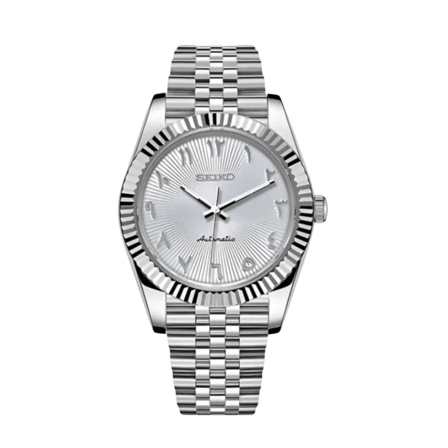 Seiko Mod Datejust Arabic White
