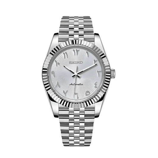 Seiko Mod Datejust Arabic White