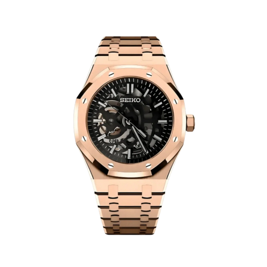 Seiko Mod Royal Oak Skeleton Rose Gold