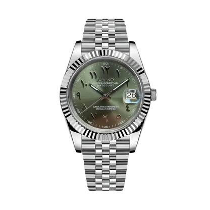 Seiko Mod Datejust Mod Arabic Olive Green