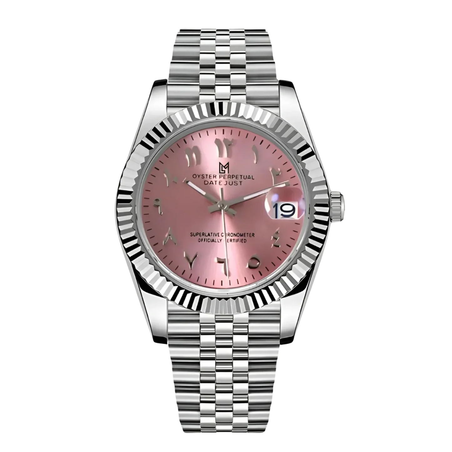 Seiko Mod Datejust Arabic Pink
