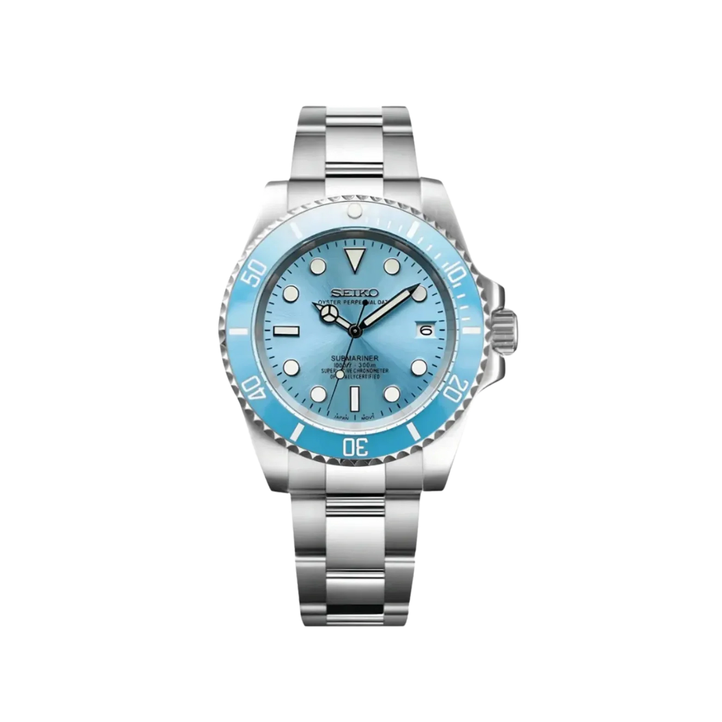 Seiko Mod Submariner Baby Blue