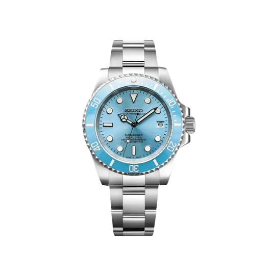 Seiko Mod Submariner Baby Blue