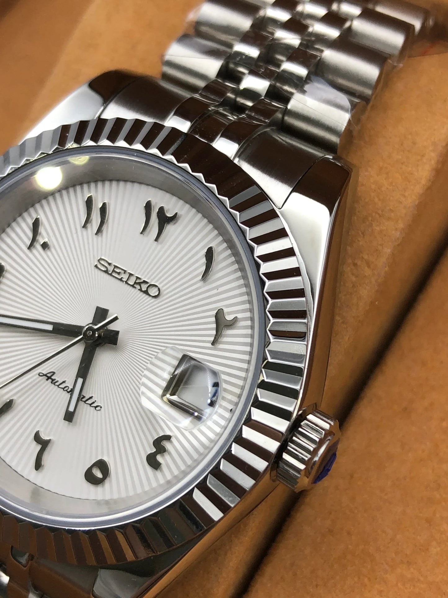 Seiko Mod Datejust Arabic White