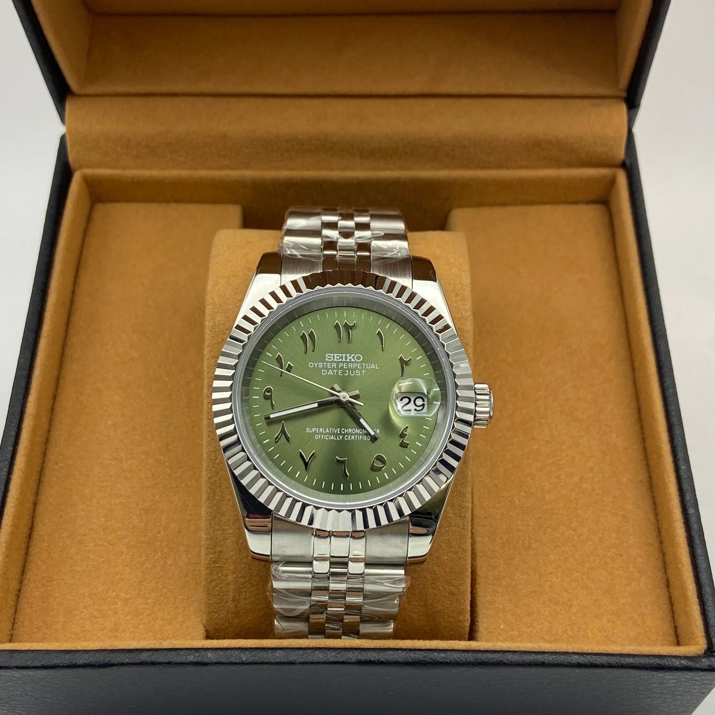 Seiko Mod Datejust Mod Arabic Olive Green