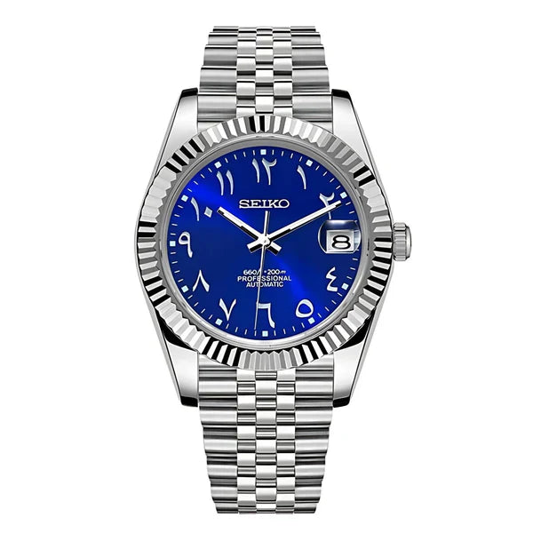 Seiko Mod Datejust Arabic Blue