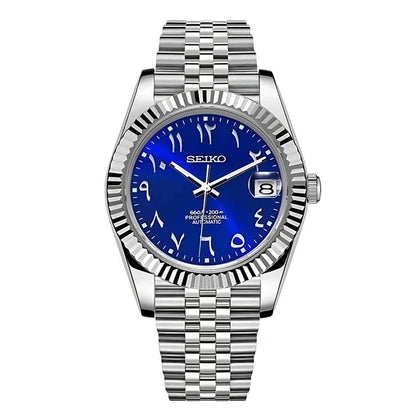 Seiko Mod Datejust Arabic Blue